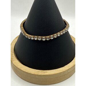 Gold Crystal Tennis Stretch Bracelet Y2K Aesthetic Minimalist Bling